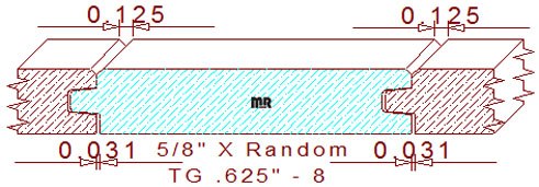 Tongue & Groove 5/8" - 8