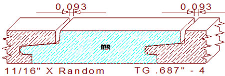 Tongue & Groove 11/16" - 4 Tongue & Groove 11/16" - 4