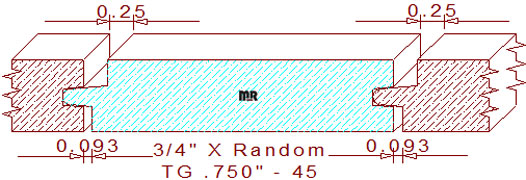 Tongue & Groove 3/4" - 45 Tongue & Groove 3/4" - 45