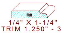 Trim Moulding 1-1/4" - 3 Trim Moulding 1-1/4" - 3