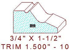 Trim Moulding 1-1/2" - 10 Trim Moulding 1-1/2" - 10