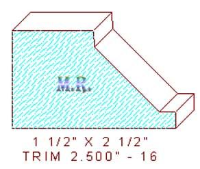 Trim Moulding 2-1/2" - 16 Trim Moulding 2-1/2" - 16