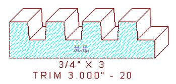 Trim Moulding 3" - 20 Trim Moulding 3" - 20
