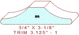 Stemware Moulding 3-1/8" - 1 Stemware Moulding 3-1/8" - 1