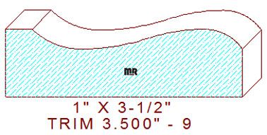 Trim Moulding 3-1/2" - 9 Trim Moulding 3-1/2" - 9