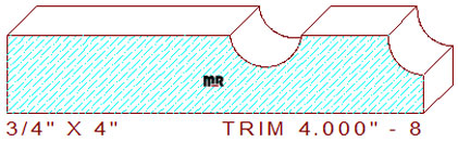 Trim Moulding 4" - 8 Trim Moulding 4" - 8