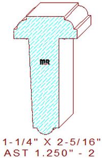 T-Astragal 1-1/4" - 2 T-Astragal 1-1/4" - 2