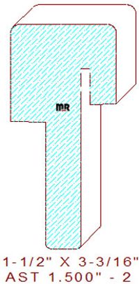 T-Astragal 1-1/2" - 2 T-Astragal 1-1/2" - 2