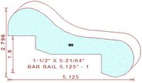 Bar Rail 5-1/8" - 1 Bar Rail 5-1/8" - 1