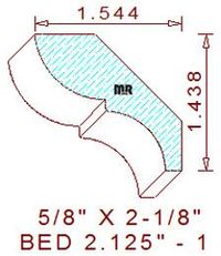 Bed Mould 2-1/8" - 1 Bed Mould 2-1/8" - 1