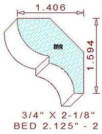 Bed Mould 2-1/8" - 2 Bed Mould 2-1/8" - 2