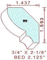 Bed Mould 2-1/8" Bed Mould 2-1/8"