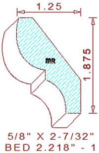 Bed Mould 2-7/32" - 1 Bed Mould 2-7/32" - 1