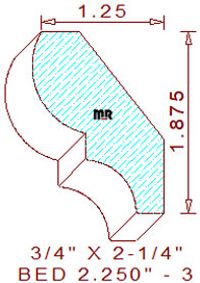 Bed Mould 2-1/4" - 3 Bed Mould 2-1/4" - 3