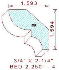 Bed Mould 2-1/4" - 4 Bed Mould 2-1/4" - 4