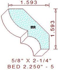 Bed Mould 2-1/4" - 5 Bed Mould 2-1/4" - 5