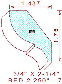 Bed Mould 2-1/4" - 7 Bed Mould 2-1/4" - 7