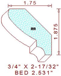Bed Mould 2-17/32" Bed Mould 2-17/32"