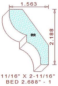 Bed Mould 2-11/16" - 1 Bed Mould 2-11/16" - 1