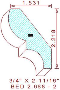 Bed Mould 2-11/16" - 2 Bed Mould 2-11/16" - 2