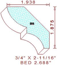 Bed Mould 2-11/16" Bed Mould 2-11/16"