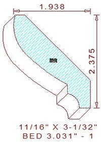 Bed Mould 3-1/32" - 1 Bed Mould 3-1/32" - 1