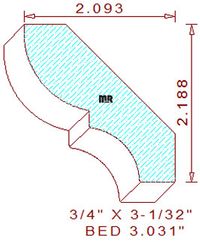 Bed Mould 3-1/32" Bed Mould 3-1/32"
