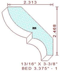 Bed Mould 3-3/8" - 1 Bed Mould 3-3/8" - 1
