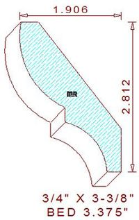 Bed Mould 3-3/8" Bed Mould 3-3/8"