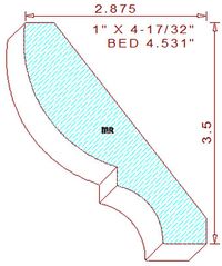 Bed Mould 4-17/32" Bed Mould 4-17/32"