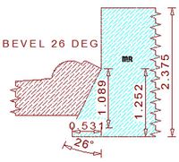 26 Degree Back Bevel Cutter 26 Degree Back Bevel Cutter