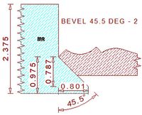 45.5 Degree Back Bevel Cutter - 2 45.5 Degree Back Bevel Cutter - 2