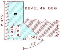 49 Degree Back Bevel Cutter 49 Degree Back Bevel Cutter