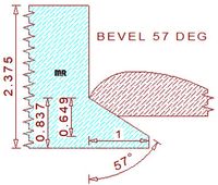 57 Degree Back Bevel Cutter