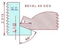 68 Degree Back Bevel Cutter