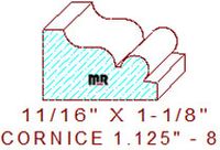 Cornice 1-1/8" - 8 Cornice 1-1/8" - 8
