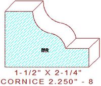 Cornice 2-1/4" - 8 Cornice 2-1/4" - 8