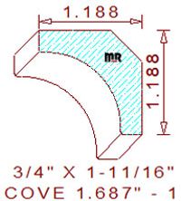 Cove Moulding 1-11/16" - 1 Cove Moulding 1-11/16" - 1