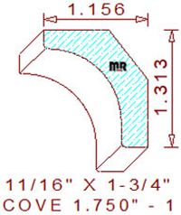 Cove Moulding 1-3/4" - 1 Cove Moulding 1-3/4" - 1
