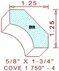Cove Moulding 1-3/4" - 4 Cove Moulding 1-3/4" - 4