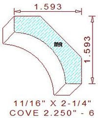 Cove 2-1/4" - 6 Cove 2-1/4" - 6