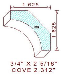 Cove Mould 2-5/16" Cove Mould 2-5/16"