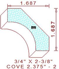 Cove Moulding 2-3/8" - 2 Cove Moulding 2-3/8" - 2