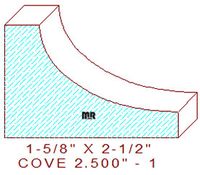 Cove Moulding 2-1/2" - 1 Cove Moulding 2-1/2" - 1