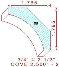 Cove Moulding 2-1/2" - 2 Cove Moulding 2-1/2" - 2