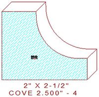 Cove Moulding 2-1/2" - 4 Cove Moulding 2-1/2" - 4