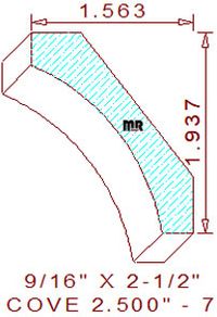 Cove Moulding 2-1/2" - 7 Cove Moulding 2-1/2" - 7