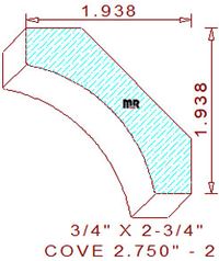 Cove Moulding 2-3/4" - 2 Cove Moulding 2-3/4" - 2
