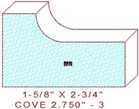 Cove Moulding 2-3/4" - 3 Cove Moulding 2-3/4" - 3