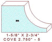 Cove Moulding 2-3/4" - 5 Cove Moulding 2-3/4" - 5